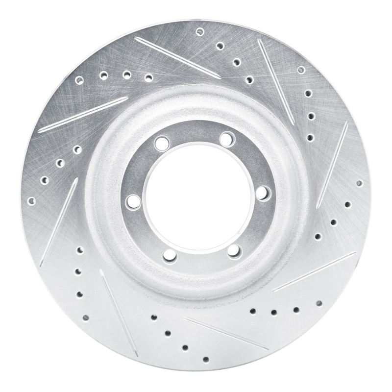 Chevrolet Colorado Brake Rotor (1) - Front Right - R1 Concepts - Drilled & Slotted - Silver - `12-`18